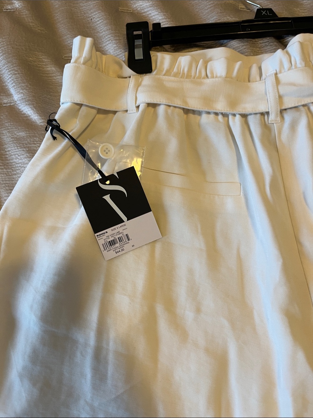 Simply Vera Vera Wang Cream Paperbag Waist Shorts Skort